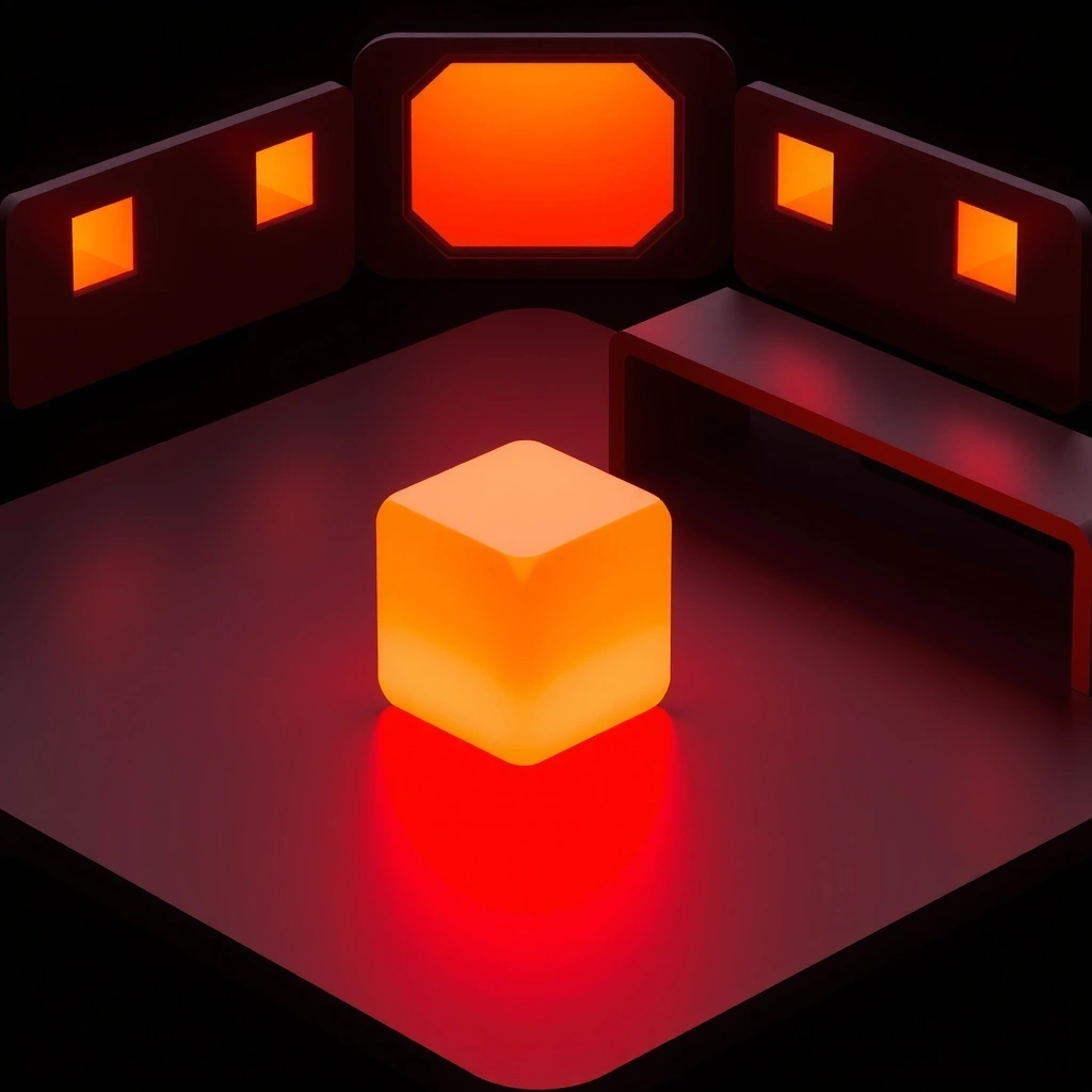 Minimalist high-tech workspace visualization